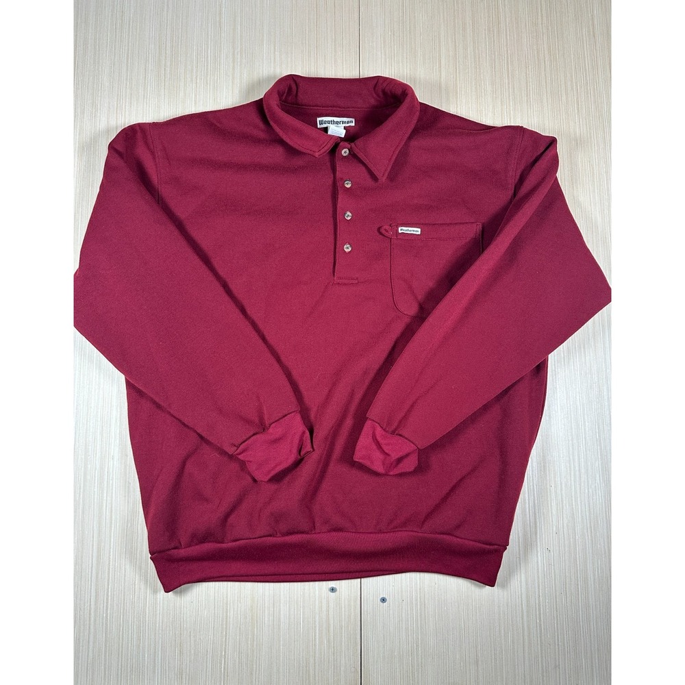 Vintage Weatherman Sweatshirt Mens XLT Maroon Logo‎ Cotton Long Sleeve Pullover
